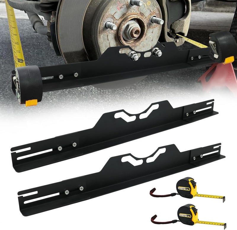 CHGJ Wheel Alignment Tool with Tape Measures,Heavy Duty Toe Alignment Tool Plates,Car Front End Alignment Tool, Fast & Accurate Car Alignment Tool Kit (Black) - Image 1